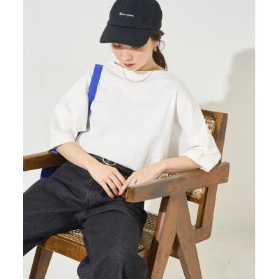 新品タグ付き✨アパルトモン　ボートネック T-sh コットンカットソー黒　日本製 紳士 洗いざらし太番手ボートネック九分袖Tシャツ | 無印良品