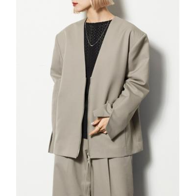 ノーカラージャケット グレーの商品一覧 通販 - Yahoo!ショッピング