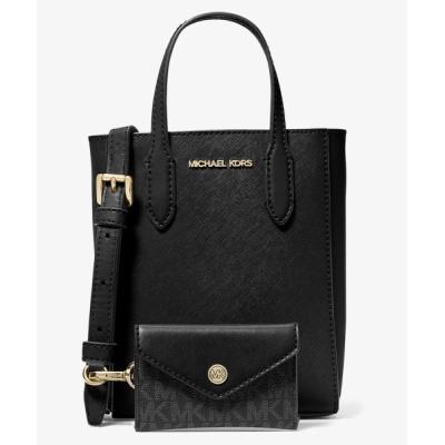 未使用級　MICHAEL KORS ブラックレザーミニショルダーバッグ　2way 美品 MICHAEL KORS 2WAY ハンドバッグ ショルダーバッグ 斜め掛け
