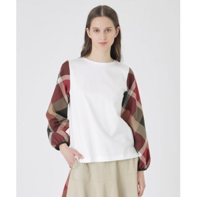 新品タグ付きtシャツ チェックスリーブプルオーバー レディース プルオーバー（柄：チェック）の商品一覧 通販 - Yahoo!ショッピング