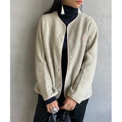 danton ダントン ウールモッサ ノーカラー ジャケット（レディース