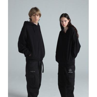 Y-3 ブラック フード付きパーカー【て】 Y-3 (ワイスリー) NEIGHBORHOOD コラボ ロゴ プリント スウェット プル
