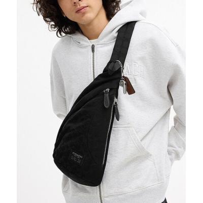 美品【COACH コーチ 】ボディバッグ メンズ 黒 ナイロン レザー メンズ メッセンジャー＆ボディバッグ | COACH コーチ公式アウトレット