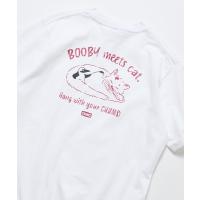 チャムス tシャツ 限定展開 CHUMS×FREAK'S STORE 別注 ヒストリー バックプリント クルーネックTシャツ キャットモチーフ チャムス メンズ レディース