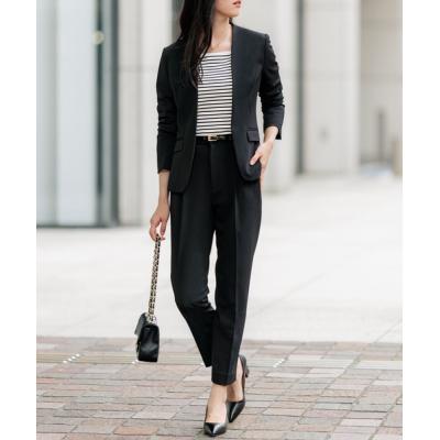 新品タグ付き✨ザラ ノーカラー パンツスーツ セットアップ 洗える 近年モデル zara パンツスーツ（レディースファッション） | ファッション の