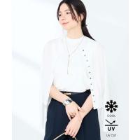 カーディガン uvカット 「手洗い可能/アンサンブル対応」マルチファンクションハイゲージクルーネックカーディガン レディース