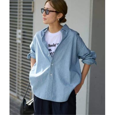 サックスブルー シャツ（レディーストップス） | ファッション の