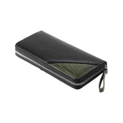 【本物保証・一枚革】　◆シャム　クロコダイル　長財布　ライトパープル　Lサイズ◆ 本革 シャムクロコダイル革長財布 選べる部位 ホーンバック シャムワニ