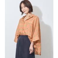 ブラウス シャツ 7分袖オンブレーチェックビッグシャツ レディース | ZOZOTOWN Yahoo!店