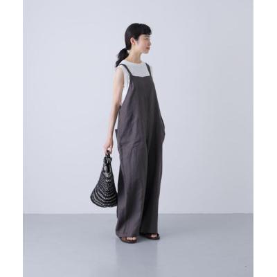 美品　かぐれ ＊ ウールサロペット パンツ グレー　フリーサイズ かぐれ レディースサロペット、オーバーオール（パンツ丈タイプ