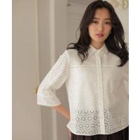 ブラウス シャツ エンブロイダリーレース 7分袖ブラウス レディース | ZOZOTOWN Yahoo!店