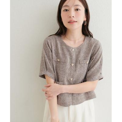 ノーカラージャケット（色：ベージュ系）の商品一覧 通販 - Yahoo
