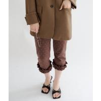 パンツ 裾フリルサブリナパンツ レディース