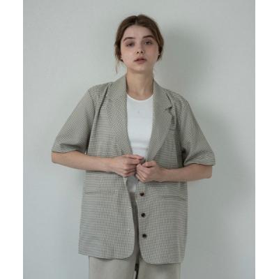 lawgy 半袖 テーラードジャケット チェック柄　未使用 lawgy（ラウジー） ジャケット テーラードジャケット pocket point
