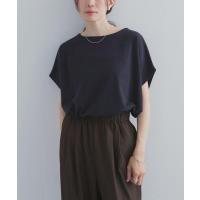 tシャツ 半袖 ドライコットンボートネックプルオーバー｜UVカット/日除け/接触冷感/Tシャツ レディース