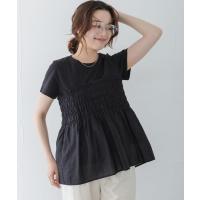 tシャツ 半袖 シャーリングビスチェコンビプルオーバー レディース