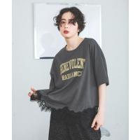 tシャツ 裾レースプリントアソートTシャツ レディース