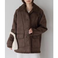 ムートンコート ボアコート ムートンライク　2wayカラーコート レディース