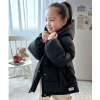 ダウン アウター 「JaVa ジャバコラボ」キッズ 親子お揃い リンクコーデにぴったり フェイクダウンショート丈フード付きブルゾン