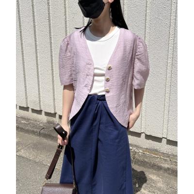 ノーカラージャケット（レディースシャツ、ブラウス）｜トップス