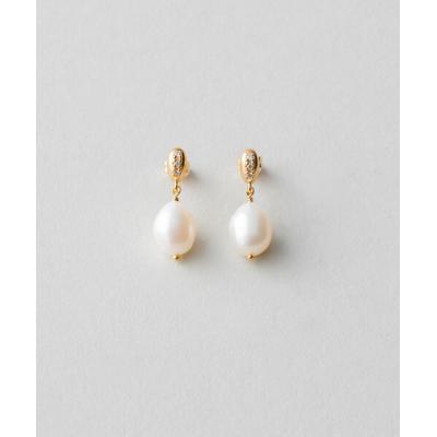 ete 18金 淡水パール サークルピアス K10YG パール サークル ピアス | ete bijoux (Women)/エテ
