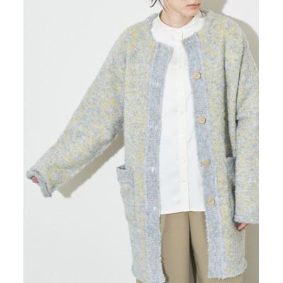 美品▲定価8.6万▲YLEVEイレーヴ//メルトンノーカラーウールコート▲グレー YLÈVE / CASHMERE KN HENRY NECK P/O | YLÈVE（イレーヴ