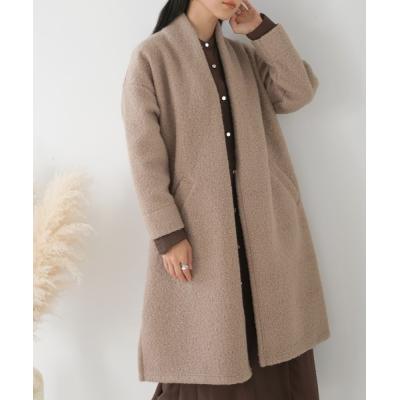 ZARA アウター　ミドル丈　ネイビー　ブークレコート　新品　美品 ZARA アウター ミドル丈 ネイビー ブークレコート 新品 美品