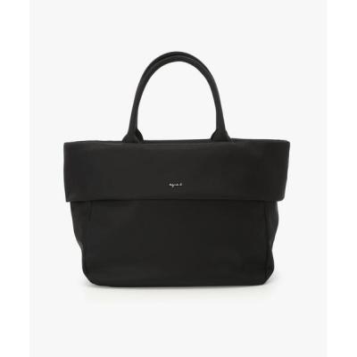 【極美品】アニエスベー 2way トートバック ナイロン×レザー 黒 ロゴ型押し agnes b.（アニエスベー） トートバッグ バッグ 新品 ナイロンバッグ