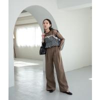 パンツ スラックス レディース asymmetry design line tuck pants / アシンメトリーデザインラインタックパンツ | ZOZOTOWN Yahoo!店