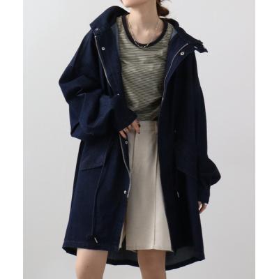 イートウツ　ウール　ナイロン　モッズコート　ロング　ネイビーオーバーサイズ オーバーサイズモッズコート【大きいサイズ有】 はっ水 通販