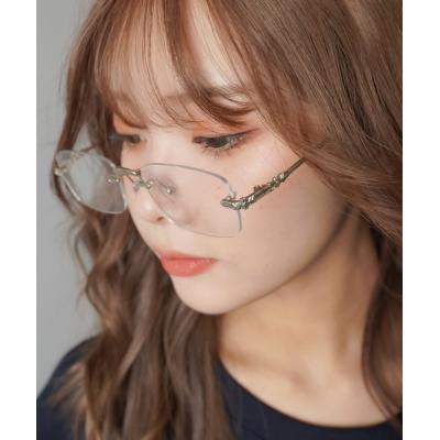 リムレスメガネ（伊達メガネ）（フレーム形状：スクエア