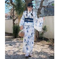 浴衣 花柄2wayセパレート浴衣 3点セット(キャミワンピース・羽織り・兵児帯) レディース