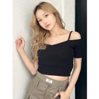 tシャツ Tシャツ レディース ハーフスリーブカシュクールオフショルショートTOPS | ZOZOTOWN Yahoo!店