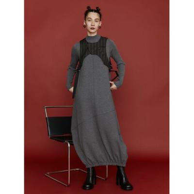 美品 un3d なめ コルセットスカート付きニットワンピース 