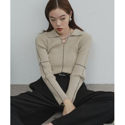 襟付き ニット（ファッション）（色：グレー系）のおすすめ人気商品