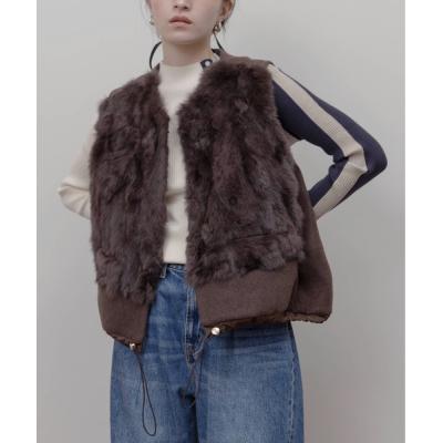 新品未使用eimme law グレー ファー ベスト Eimee Law（エイミーロウ） ファーベスト 38 チャコールグレー