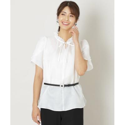 ソブ ハートジャガードボウタイブラウス リボン ボリューム