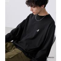 tシャツ KANGOL/カンゴール 別注 ロゴ ワンポイント刺繍 オーバーサイズ長袖Tシャツ メンズ レディース
