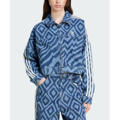 【美品】adidas originals デニムジャケット OT レディース デニム ラインストーン ジャケット クリアブルー