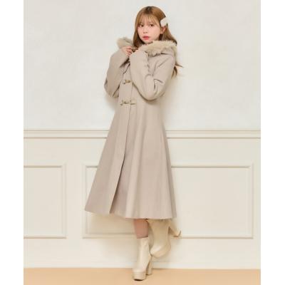【希少サイズXL 美品】バーニーズニューヨーク　ロングダッフルコート　紺　フード 希少サイズXL 美品】バーニーズニューヨーク ロングダッフル