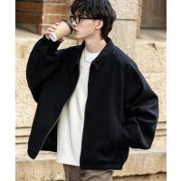 ブルゾン アウター 新色追加 オーバーサイズテックメルトンドルマンスリーブショートブルゾン メンズ レディース