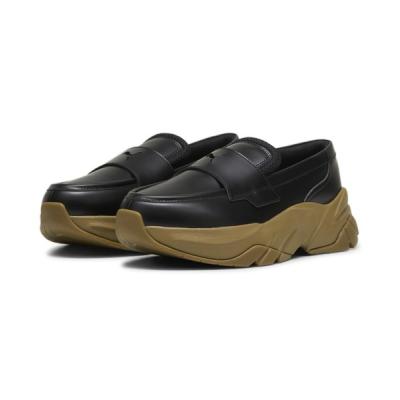 【新品・未使用】PUMA ブラック ローファー 厚底 23.5 センチ Puma Women's Loafer 