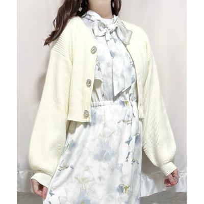 【新品未使用】TOCCA カーディガン アイボリー 長袖 ビジュー 花柄 XS 新品未使用】TOCCA カーディガン アイボリー 長袖 ビジュー 花柄 XS