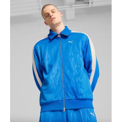 PUMA イエロー ブルー ジャージ PUMA ジップアップ ジャージ トラックジャケット L ブルー×蛍光