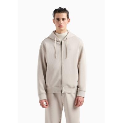 新品　エンポリオアルマーニ　ジップアップ　スウェット　ベージュ　XS ジップアップ トレーナー（EMPORIO ARMANI／ファッション）（サイズ（S