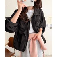 ブルゾン アウター スタイリッシュで機能的！ビッグポケットショート丈ブルゾン レディース