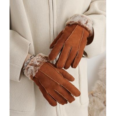 ひまわり、本当ムートン5本指グローブ* +本革ムートンメッセンジャーバッグ ひまわり様専用、本当ムートン5本指グローブ* +本革ムートン