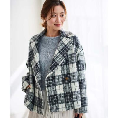 美品❣️キュリオジテ アウター　グレー ダブルボタンPコート ショート丈　きれいめ 楽天市場】pコート ショート丈（カラーグレー）（レディース