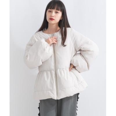 大幅値下スコットクラブ　ペプラムダウンコート　ジャケット白　新品 M L 9 号 大幅値下スコットクラブ ペプラムダウンコート ジャケット白