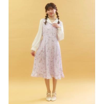 ゆったりめ/セーラー襟のワンピース/ピンパーネル/アシュモカ セーラーカラーカットワンピース[品番：IGAW0005229]｜axes